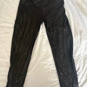 SPANX Black Pleather Leggings